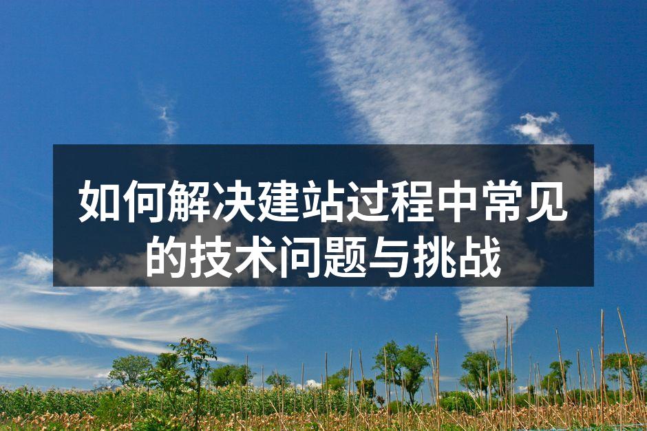 如何解决建站过程中常见的技术问题与挑战